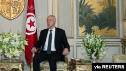 Le président tunisien Kais Saied à Tunis, le 25 décembre 2019.
