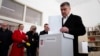 Croatia's President Zoran Milanovic casts his ballot to vote in the country's parliamentary elections at a polling station in Zagreb on April 17, 2024.