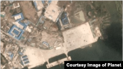 최근 북한 남포항 컨테이너 야적장을 찍은 위성사진. 사진제공=Planet Labs Inc.