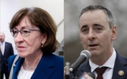 From left, Senator Susan Collins of Maine and Congressman Brian Fitzpatrick of Pennsylvania.
