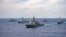 美国海军图片显示日本与澳大利亚、加拿大、德国和美国军舰在2021年度演习期间列队行进。(2021年11月21日)