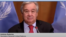 António Guterres, Secretario General de las Naciones Unidas durante su intervención en el Foro Económico Mundial de Davos, Suiza, el 25 de enero de 2021. Imagen tomada de video de AP.