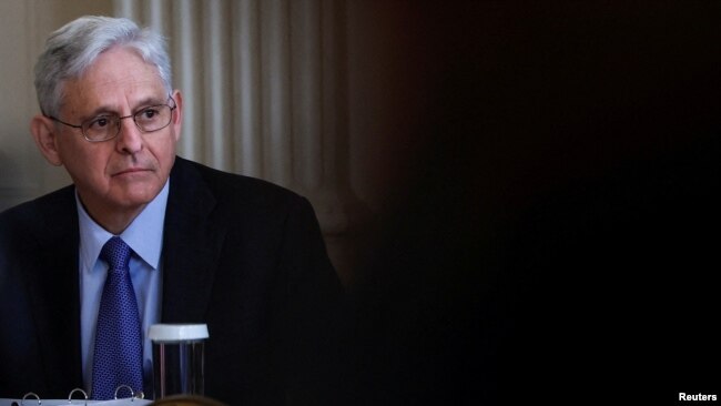 FILE - U.S. Attorney General Merrick Garland attends a meeting in the State Dining Room at the White House in Washington, Jan. 22, 2024.