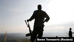 Soldats dans un camp de terrain des FARDC à Paida près de Beni, dans la province du Nord-Kivu de la République démocratique du Congo, le 7 décembre 2018