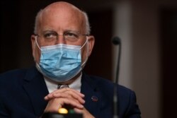 Dr. Robert Redfield, director of the Centers for Disease Control and Prevention at a Hearing on the federal government response to COVID-19, Capitol Hill, Washington, Sept. 23, 2020.