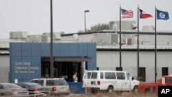 FILE - A view of the South Texas Detention Center in Pearsall, Texas.
