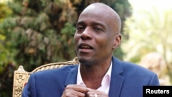 Haiti's President Jovenel Moise speaks with Reuters, in Port-au-Prince, Haiti, Nov. 15, 2019.