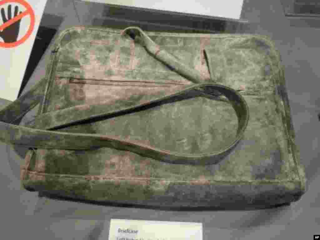 This briefcase, which was recovered from the World Trade Center wreckage, belonged to Lisa Lefler, who survived the terror attack on the South Tower.