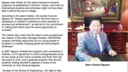 Giáo sư Mỹ gốc Việt nhận Giải thưởng Cơ hội 2014