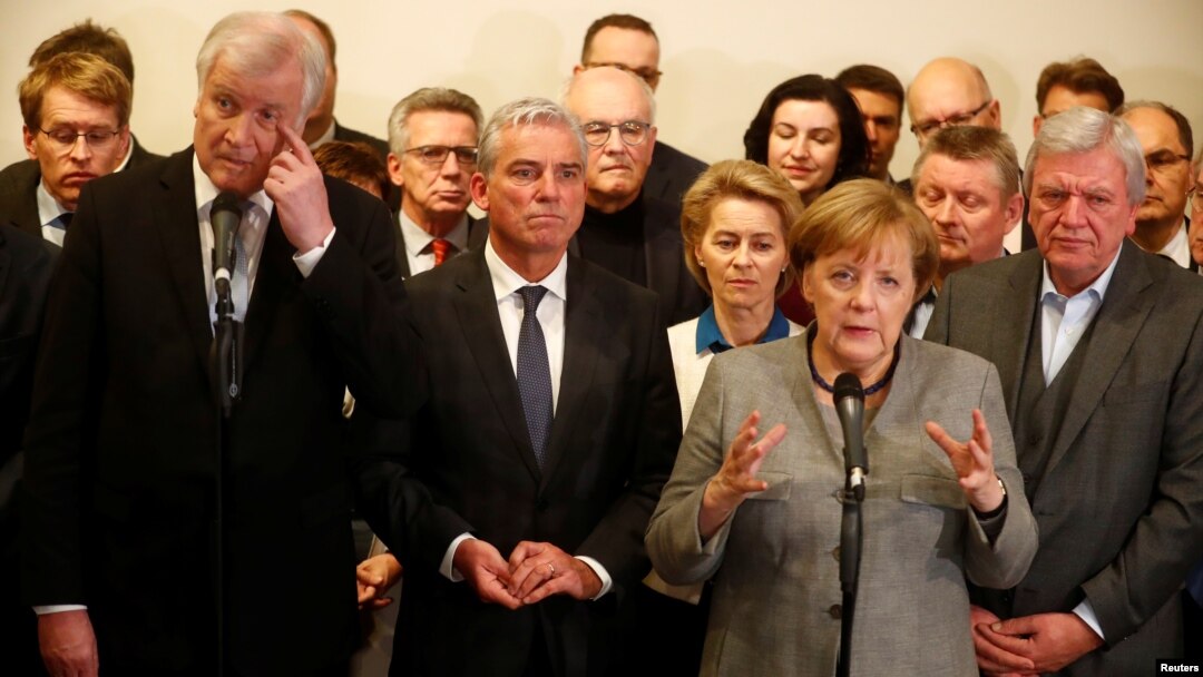 Njemačka kancelarka Angela Merkel na konferenciji za novinare posle razgovora o formiranju nove koalicije, Berlin 20. novembar 2017.