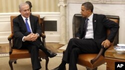 2012年3月5日﹐美國總統奧巴馬在白宮接見到訪的以色列總理內塔尼亞胡。