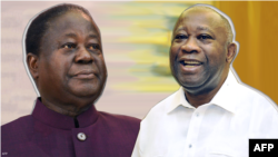 Les anciens présidents Henri Konan Bédié (à g.) et Laurent Gbagbo.