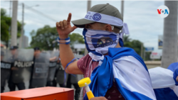 Estudiantes protestan contra el Gobierno de Ortega en Nicaragua. [Foto Houston Castillo/VOA]