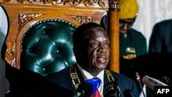 Emmerson Mnangagwa s'exprime à Harare, le Zimbabwe, le 20 décembre 2017 