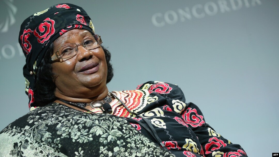 FILE - Former President of Malawi H.E. Joyce Banda attends the 2016 Concordia Summit in New York, Sept. 20, 2016.