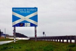 FILE - The Scotland-England border is shown at Berwick-Upon-Tweed, Scotland, May 4, 2021.