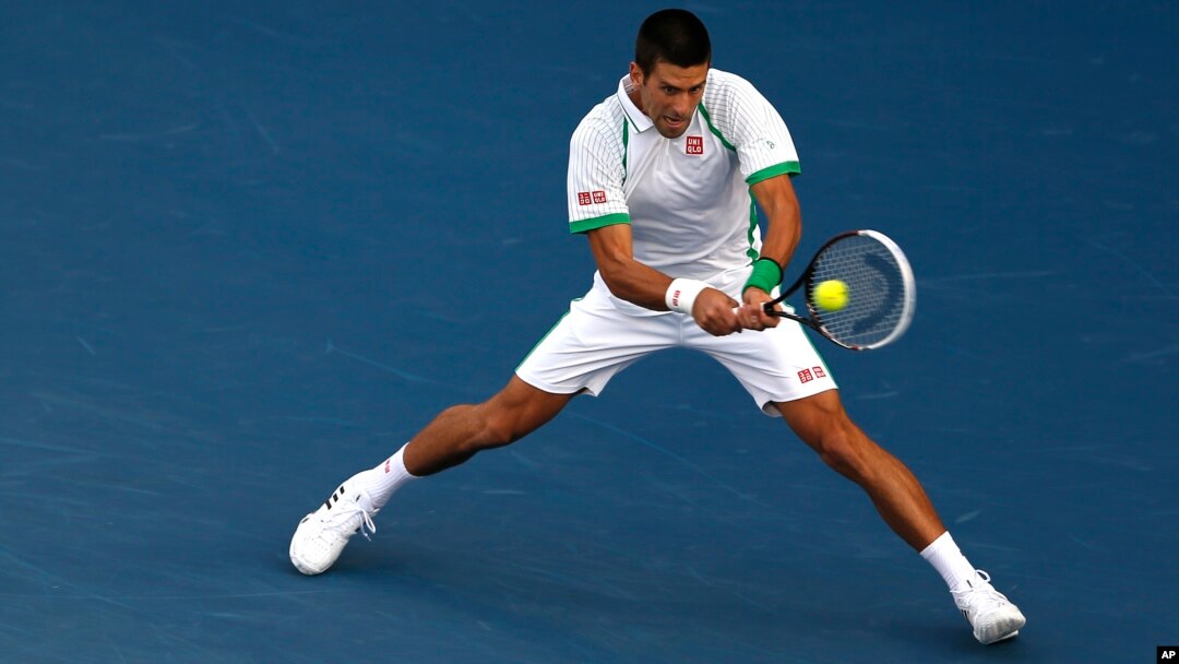 Novak Djokovic of Serbia during the semi-final match at Dubai Duty Free Tennis Championships