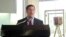 Arizona Gov. Doug Ducey talks about a new partnership between San Francisco-based Uber and the University of Arizona, Aug. 25, 2015, in Tucson. Ride-hailing service Uber partnered with the University of Arizona to help develop mapping technology and test self-driving cars.