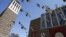 Pigeons fly outside the Nda Mariam Orthodox Cathedral in Eritrea's capital Asmara, Feb. 16, 2016.