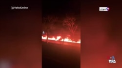 ویدیوی منتسب به آتش‌سوزی در انبار نفت شهران تهران در بلوار کوهسار جنت‌آباد – بامداد یکشنبه ۱۷ اسفند