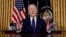 FILE — U.S. President Joe Biden addresses his nation about Washington's approaches to the conflict between Israel and Hamas from the Oval Office of the White House in Washington, Oct 19, 2023.
