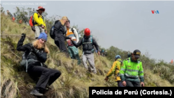 Rescatan a turistas extranjeros en la ruta de la conocida Laguna Humantay, en Cusco, Perú (Foto: Cortesía Policía Nacional de Perú)