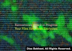 An illustration of a ransomware attack. (Graphics by Diaa Bekheet)