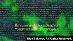 Foto ilustrasi serangan ransomware. (Grafik oleh Diaa Bekheet)