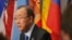 Sekretaris Jenderal PBB Ban Ki-moon berbicara kepada wartawan mengenai Korea Utara di Markas Besar PBB (9/9). (AP/Bebeto Matthews)
