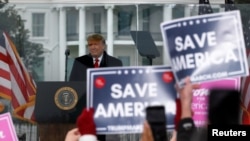 U.S. President Donald Trump holds a rally to contest the certification of the 2020 U.S. presidential election results by the U.S. Congress in Washington, Jan. 6, 2021. 