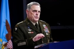 FILE - Chairman of the Joint Chiefs of Staff Gen. Mark Milley speaks during a briefing at the Pentagon, May 6, 2021.