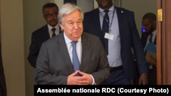 Antoinio Guterres, kalaka mokonzi ya ONU na Assemblée nationale, Kinshasa, 2 septembre 2019. (Assemblée nationale RDC)