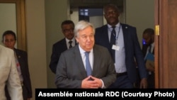 Le secrétaire général des Nations Unies, Antonio Guterres, à Kinshasa, en septembre 2019. (Assemblée nationale de la RDC)