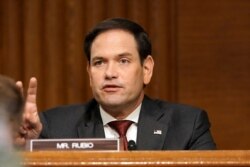 FILE - Sen. Marco Rubio, R-Fla., asks a question during a Senate Foreign Relations committee hearing in Washington, July 30, 2020.