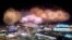 Fireworks explode over Olympic Park at the end of the closing ceremony for the 2014 Winter Olympics, Feb. 23, 2014.