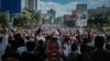 Fotografia de arquivo: manifestantes reúnem-se durante uma greve nacional para protestar contra o aumento de impostos e a Lei das Finanças de 2024, no centro de Nairobi, a 25 de junho de 2024. 