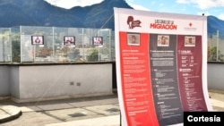 Exposición fotográfica de la campaña Las Caras de la Migración, de la Cruz Roja Colombiana, seccional Bogotá y Cundinamarca. [Foto: Cortesía Cruz Roja]