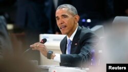 U.S. President Barack Obama opens the first opening plenary session as world leaders gather at the Nuclear Security Summit in Washington April 1, 2016. 