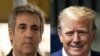 Kombinasi foto yang menunjukkan mantan pengacara Trump, Michael Cohen (kiri), dan mantan Presiden AS Donald Trump. (Foto: AFP/Yuki Iwamura dan Curtis Means)