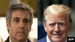 Kombinasi foto yang menunjukkan mantan pengacara Trump, Michael Cohen (kiri), dan mantan Presiden AS Donald Trump. (Foto: AFP/Yuki Iwamura dan Curtis Means)