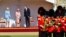 U.S. President Joe Biden, first lady Jill Biden and Britain's Queen Elizabeth stand in front of members of the Royal Guard, at Windsor Castle in Windsor, Britain, June 13, 2021.