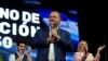 National Party presidential candidate Alvaro Delgado addresses supporters with his running mate Valeria Ripoll and Colorado Party presidential candidate Andres Ojeda following the first exit polls during the general election, in Montevideo, Uruguay October 27, 2024.