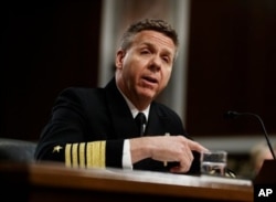 El almirante de la Armada.Philip Davidson testifica durante una audiencia del Comité de Servicios Armados del Senado en el Capitolio en Washington, el 17 de abril de 2018.