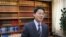 台灣外交部發言人李憲章29日在例行記者會上(美國之音楊明拍攝)