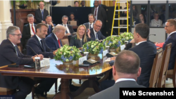 ترمپ روز دوشنبه میزبان رهبران اروپایی در قصر سفید بود.