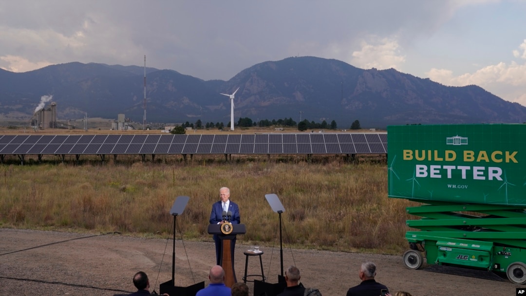 FILE - President Joe Biden speaks about infrastructure at the Flatirons campus of the National Renewable Energy Laboratory, Sept. 14, 2021, in Arvanda, Colo.