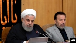 Presiden Iran Hassan Rouhani berbicara di rapat kabinet di Teheran, Iran, 4 September 2019.