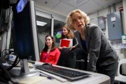 FILE - Dr. Nora Volkow, director of the National Institute on Drug Abuse, works in the MRI lab at the National Institutes of Health’s research hospital in Bethesda, Maryland, May 16, 2019.