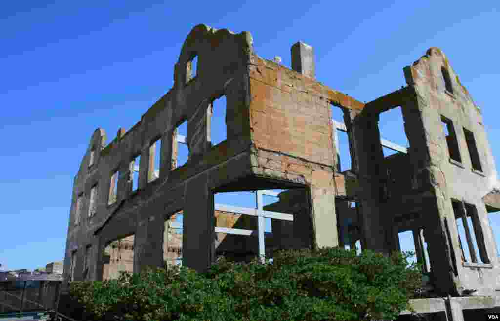 The warden's quarters at Alcatraz, which burned in a fire during the American Indian occupation in 1970. 