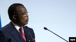 Le président congolais Denis Sassou Nguesso, 30 novembre 2015. epa/ ETIENNE LAURENT